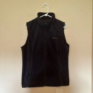 Columbia Fleece Zip Up Black Vest Outdoor Essential